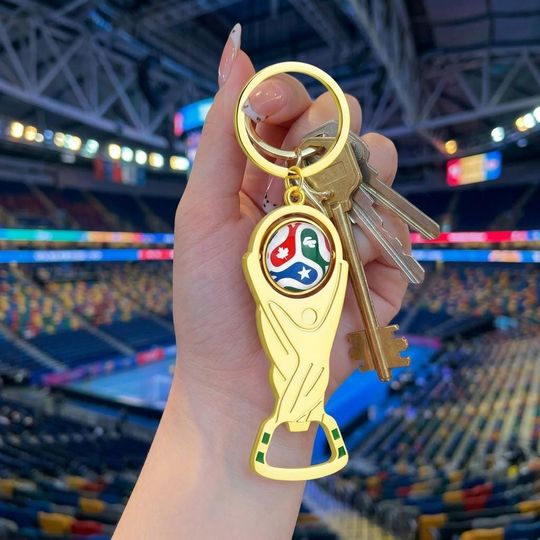 World Cup Trophy Bottle Opener Keychain
