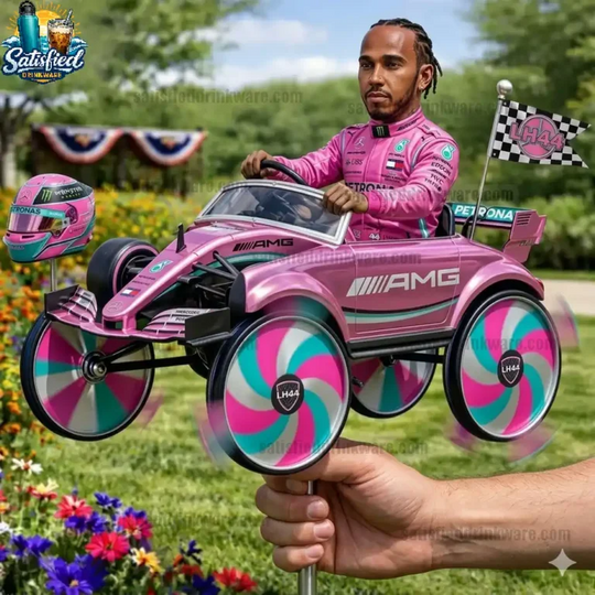 Lewis Hamilton Wind Spinner, Yard Ornament, Warplane Decor, Garden Stake