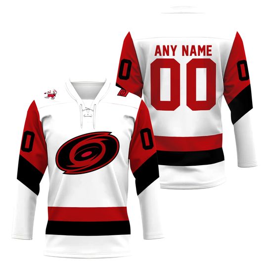 Carolina Hurricanes Special 2025 White Design Lace Hockey Shirt