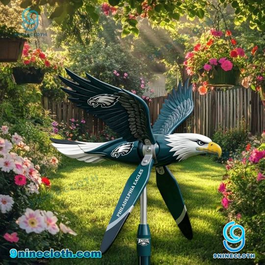 Philadelphia Eagles Metal Garden Wind Spinner