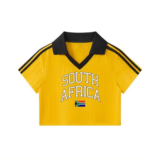 South Africa Flag Striped Cropped Jersey