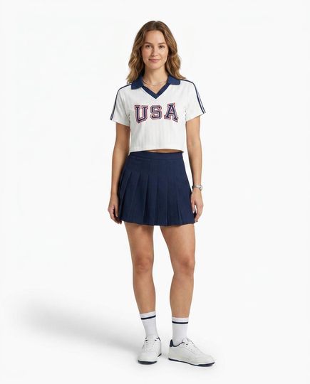 USA Crop Top Jersey for Women, Custom Name Number Soccer Shirt, World Cup Fan Top, Cute Game Day Outfit, USA Jersey