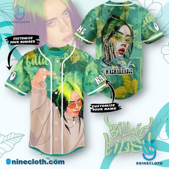 Billie Eilish I'm Remarkable Personalized Baseball Jersey