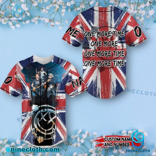 B182 UK Flag One More Time Personalized Baseball Jersey