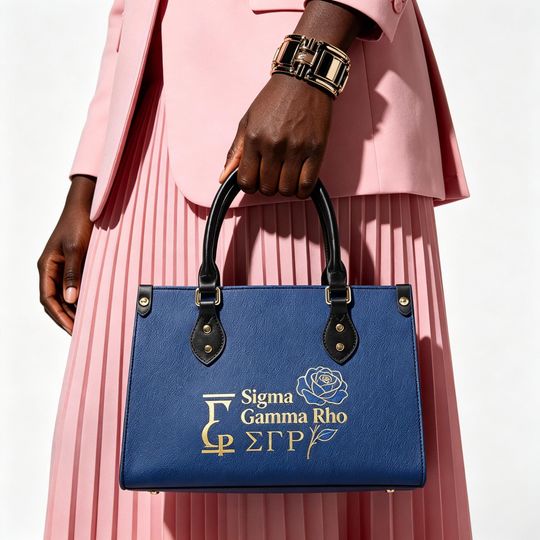 Personalized Sigma Gamma Rho Handbag, Sigma Gamma Rho Floral Gear, Rhoer Gift with Strap