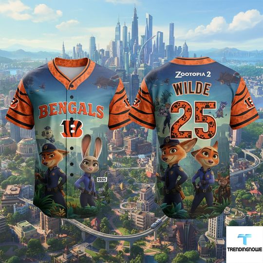 Cincinnati Bengals Zootopia 2 Wilde Hopps Baseball Jersey