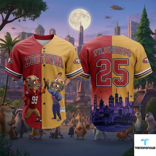 San Francisco 49Ers Zootopia 2 Wilde Hopps Baseball Jersey