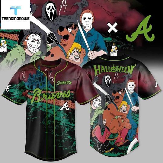 Atlanta Braves Scooby Doo Halloween Mystery Inc Baseball Jersey