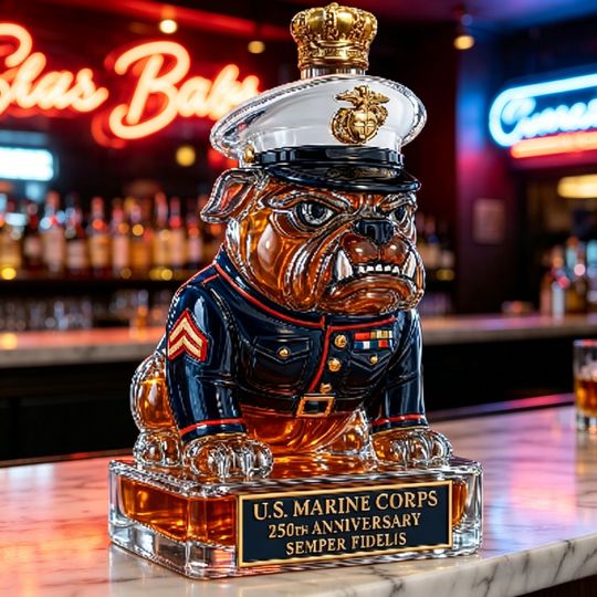 U.S. Marine Corps Bulldog Whiskey Decanter