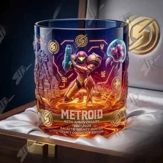 [No box] Metroid 40th Anniversary Legacy Collector Edition Premium Whiskey Glass