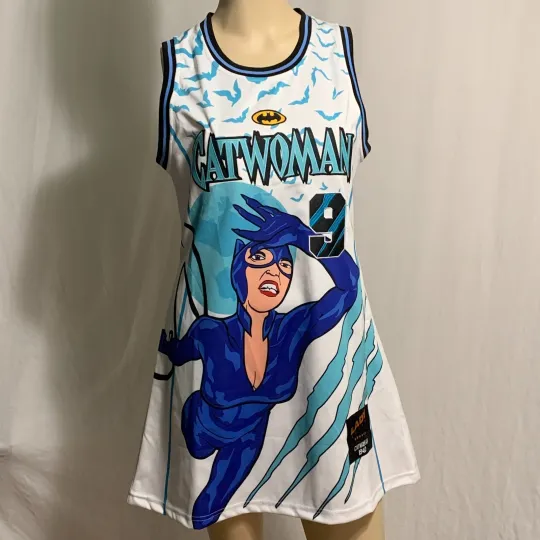 Catwoman 9 Lives Basketball Jersey Dress - DC Batman Women's Jersey Dress