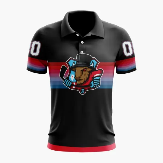 Bloomington Bison Special Gradient Design Polo Hockey For Fan Gear