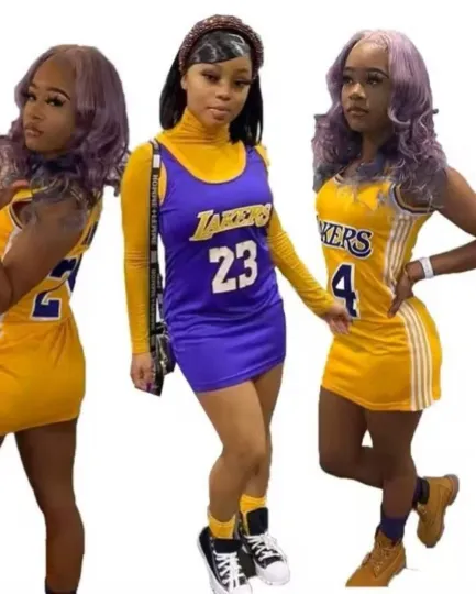 Basketball Jersey Dress for Women - Comfortable Fit, Stretchy Spandex, Versatile Style