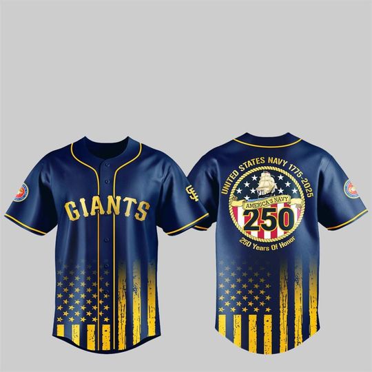 SF Giantsa US NAVY 250th Birthday Celebration Jersey