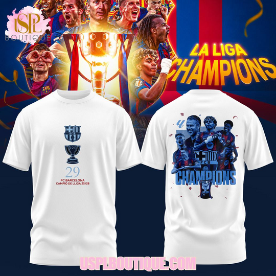 FC Barcelona La Liga Champions 2026 White Shirt