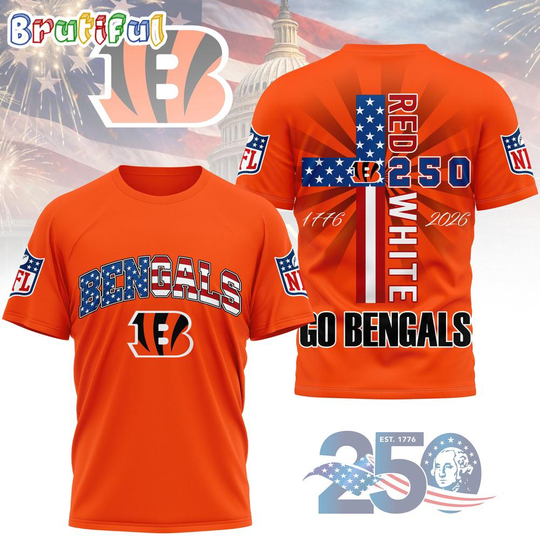 Cincinnati Bengals football God America 250 Years Limited Edition 3D Shirt