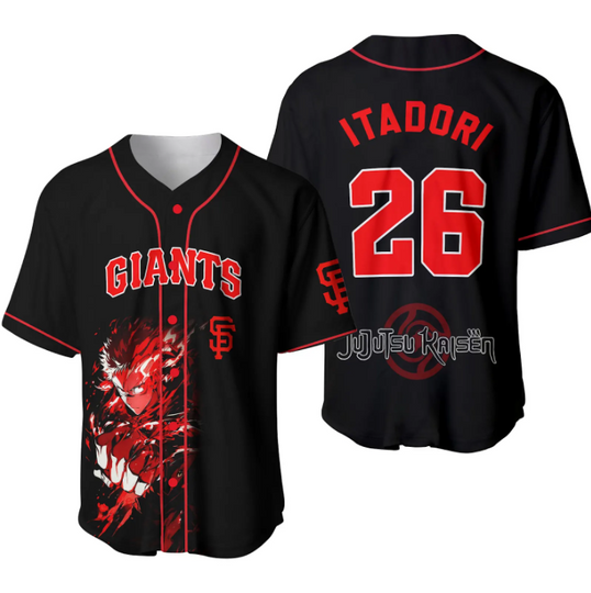 San Francisco Giants Jujutsu Satoru x Itadori 2026 Night Black Baseball Jersey