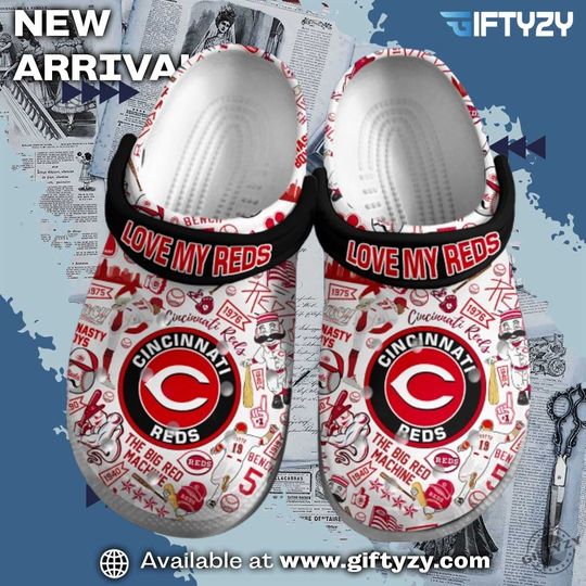 Baseball Love My Reds Cincinnati Reds Crocs Shoes