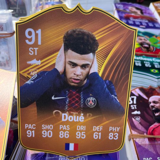 Desire Doue Foamex Card, Soccer Player Card, Gift For Fan