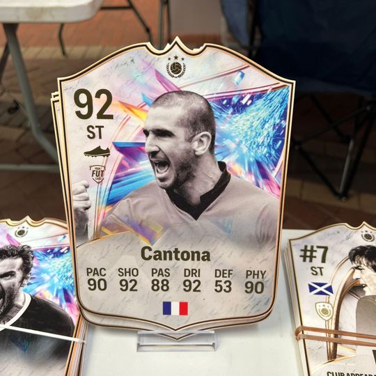 Eric Cantona Foamex Card, Soccer Player Card, Gift For Fan