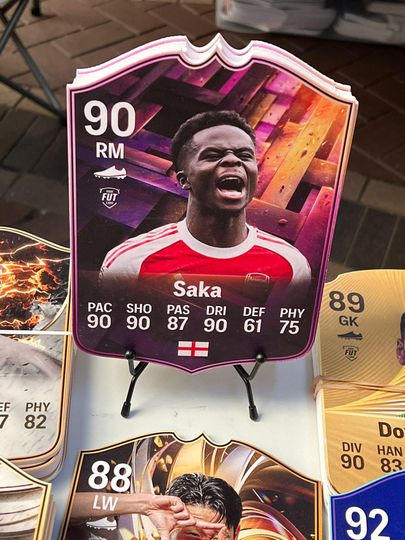 Bukayo Saka Arsenal EA FC Fifa Foamex Card, Soccer Player Card, Gift For Fan