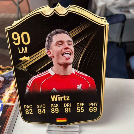 Florian Wirtz Liverpool, EA FC Foamex Card, Soccer Player Card, Gift For Fan