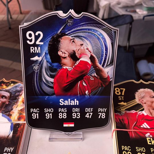 Mohammed Salah Liverpool, EA FC Foamex Card, Soccer Player Card, Gift For Fan