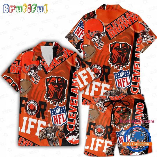 football Cleveland Browns Limited Edition For Life Hawaiian Shirt And Shorts