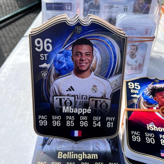 Kilian Mbappe Real Madrid, EA FC Foamex Card, Soccer Player Card, Gift For Fan
