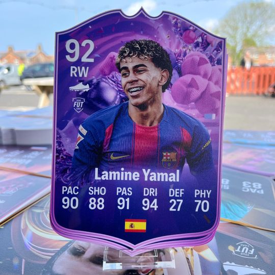 Lamine Yamal Barcelona, EA FC Foamex Card, Soccer Player Card, Gift For Fan