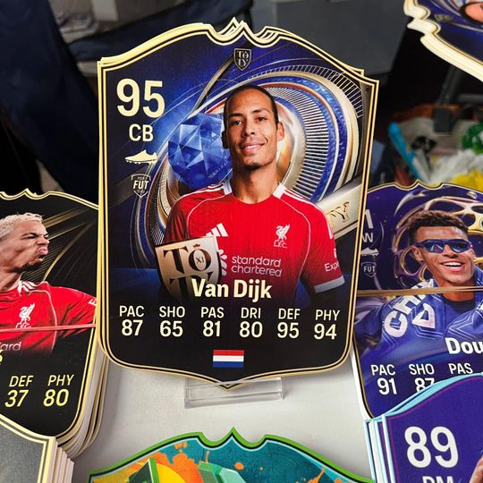 Virgil Van Dijk Liverpool, EA FC Foamex Card, Soccer Player Card, Gift For Fan