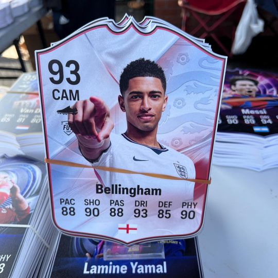 Jude Bellingham England World Cup, EA FC Foamex Card, Soccer Player Card, Gift For Fan