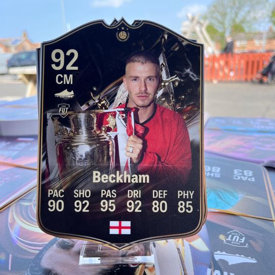 David Beckham Man Utd Foamex Card, Soccer Player Card, Gift For Fan
