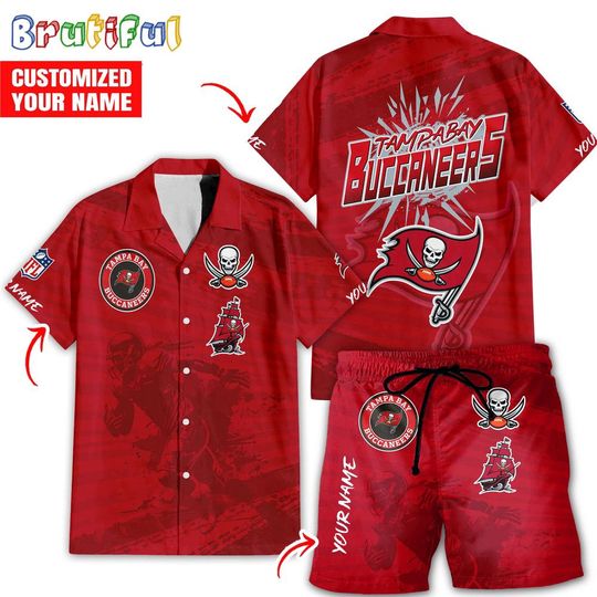 Tampa Bay Buccaneers Football Hawaiian Shirt and Shorts Set