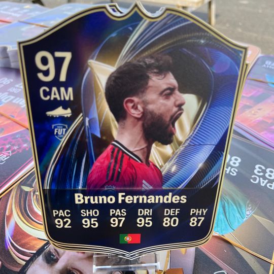 Bruno Fernandes Manchester United Foamex Card, Soccer Player Card, Gift For Fan