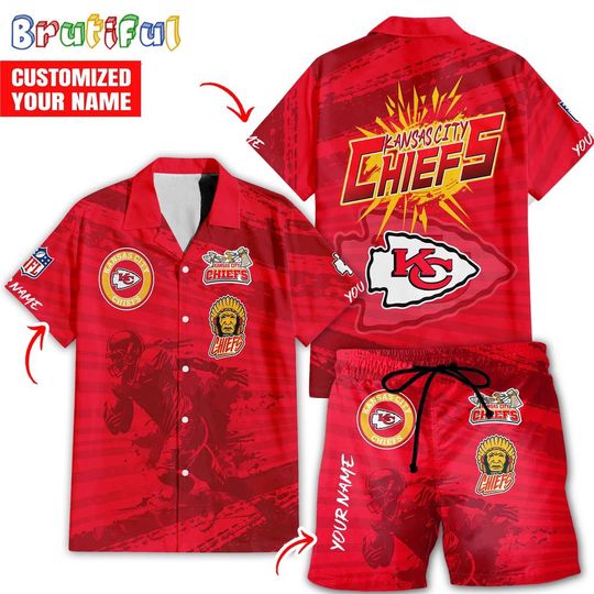 Kansas City Chiefs Football Hawaiian Shirt and Shorts Set