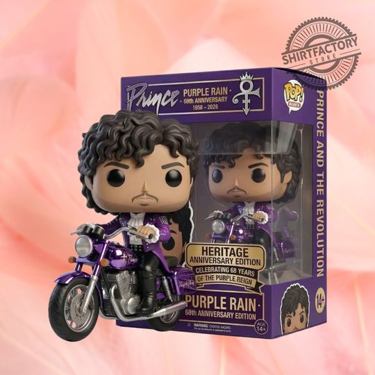 Prince Motocycle Pur Rain 68Th Anniversary Heritage Pop Figure