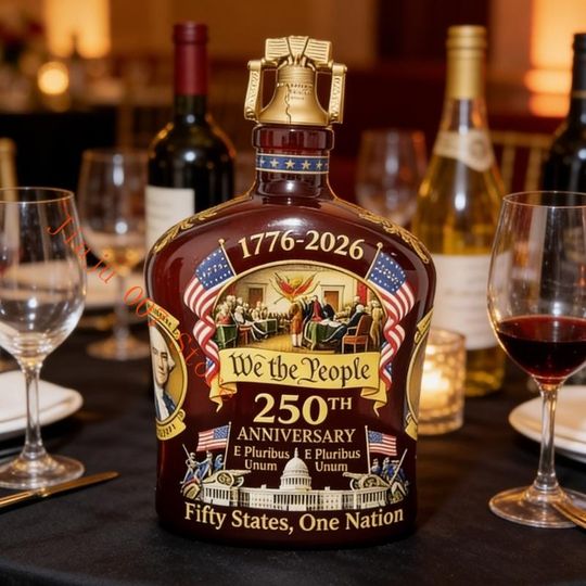 Glass Whiskeys Bottle 250 Anniversary Commemorative Liquor Decanters Unique Gift For History Lover C9GA
