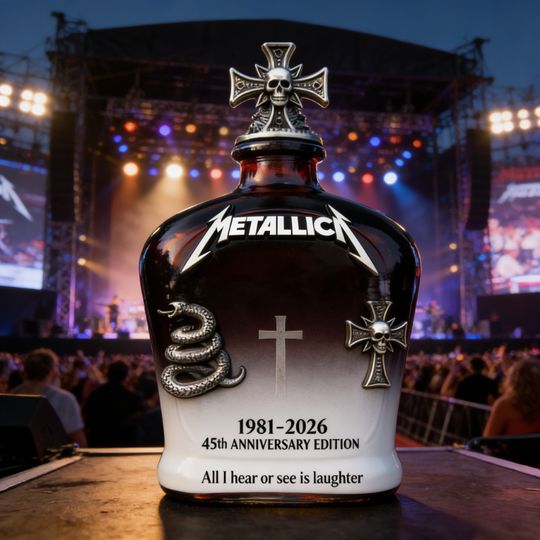 God of Metal 45th Anniversary Whiskey Bottle Collectible Alcohol Decanter 1981-2026 Independent Station Theme Ornament