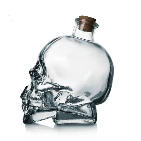 Drinkware Glass Skull Head Wine Bottle Cork Skull Head Cup Transparent Water Bottle