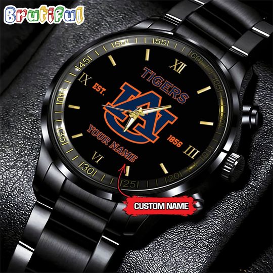 NCAA Auburn Tigers Calendar Steel Band Watch
