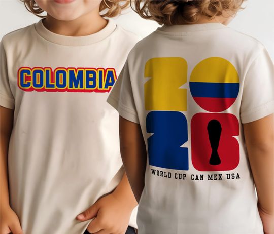 World Cup 2026 Toddler Shirt, Kids Soccer Fan Tee, Little Football Supporter, Colombia Soccer Kid Outfit