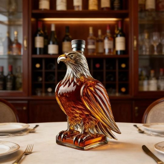 Eagle Shaped Whiskey Bottle in High Borosilicate Glass