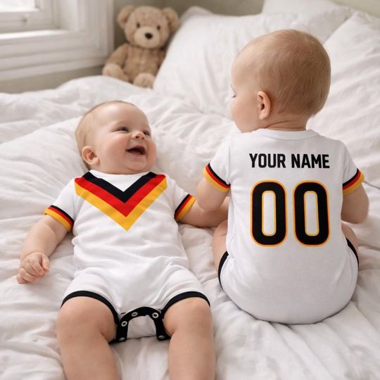 Custom Germany Baby Soccer Bodysuit, Custom Newborn Football Outfit, Germany Soccer Kits, Gift For Baby