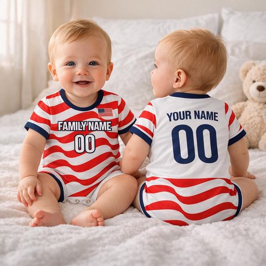Personalized USA Family Soccer Jersey, Custom Name Number Uniform Kit