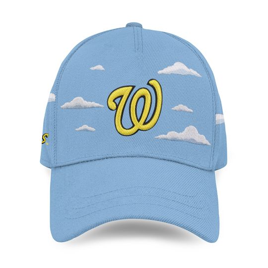 Washington Nationals The Simpsons Clouds Embroidered Flat Bill Cap, 2026 Gameday Merch, Baseball Hat