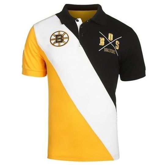Boston Bruins Diagonal Stripe Rugby Polo