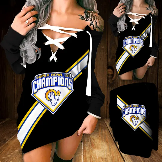 Los Angeles Rams Long Lace-Up Sweatshirt