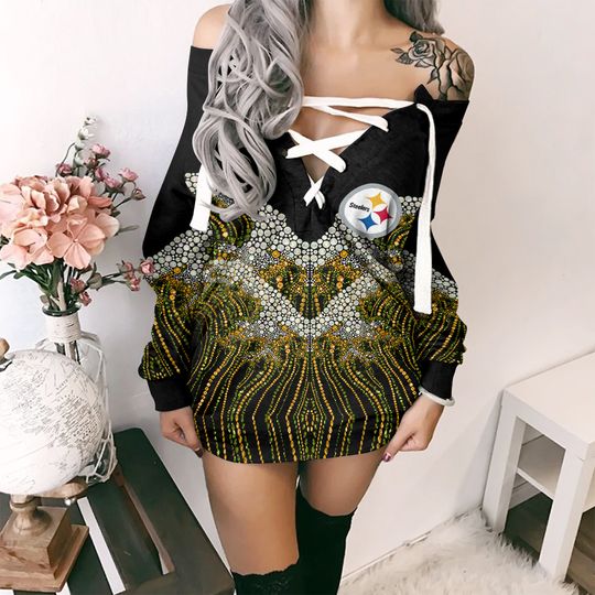 Pittsburgh Steeler Lace-Up Sweatshirt