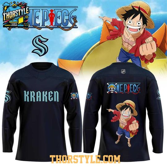 Seattle Kraken One Piece Into The Grand Line 2026 Hockey Jersey